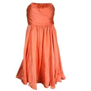 The limited event peach pink orange strapless fit and flair dress sz 6